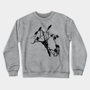 Doves on Branches (black) Crewneck Sweatshirt